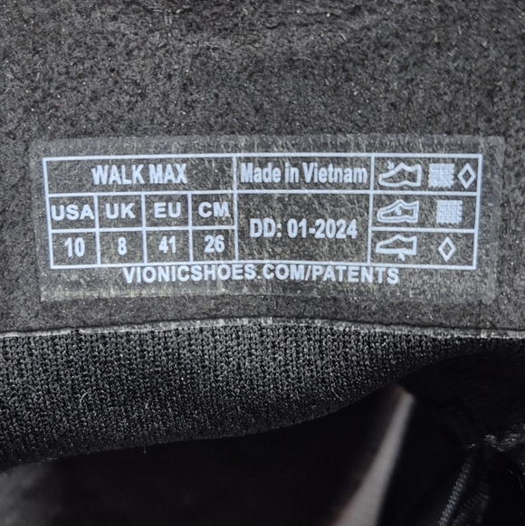 Vionic Walk Max sneakers women's 10 black mesh water repellant - Picture 9 of 13